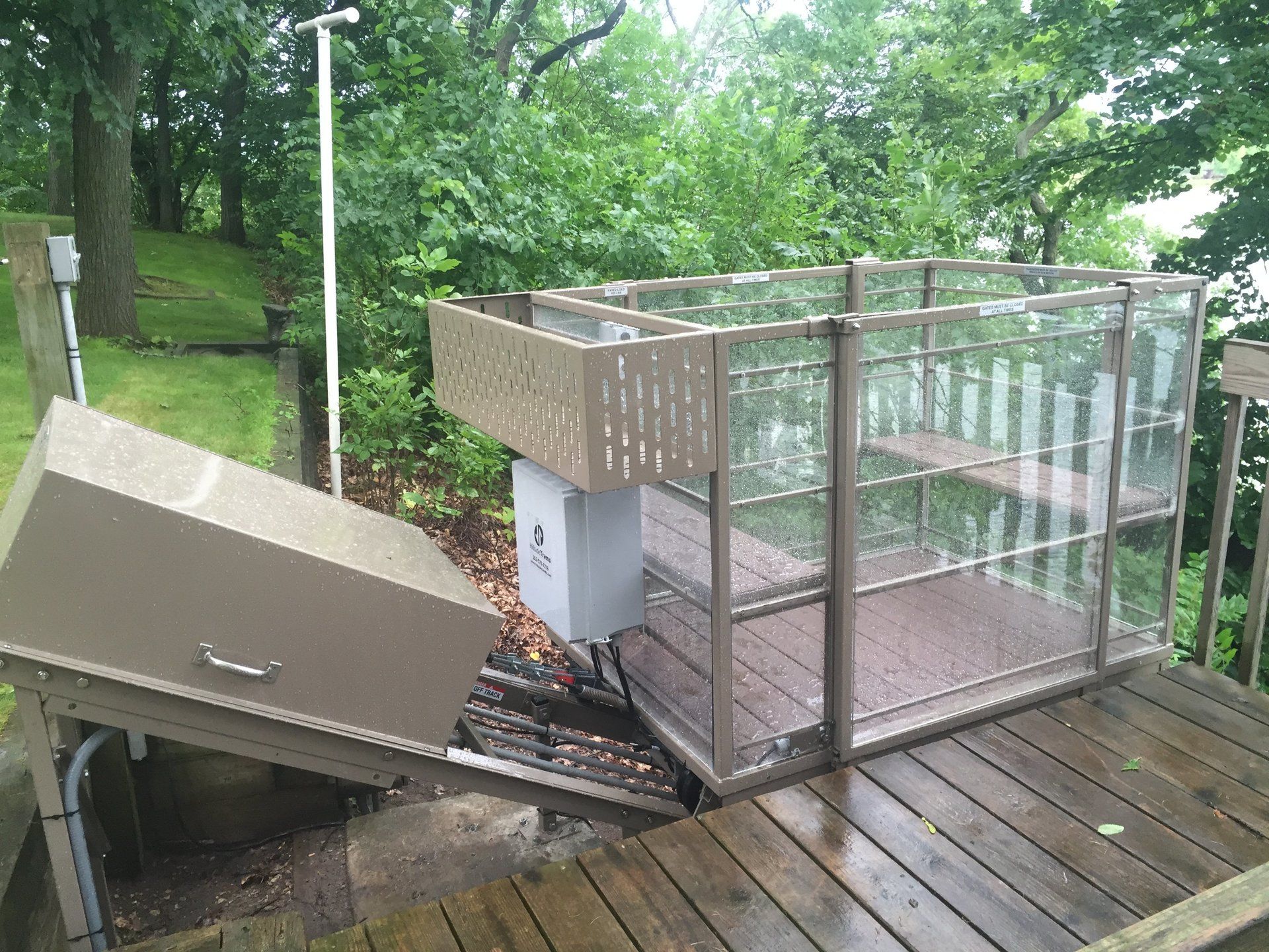 Hillside Lift with control panels that are UL® ASME code compliant and are encased in a waterproof enclosure with surge protection