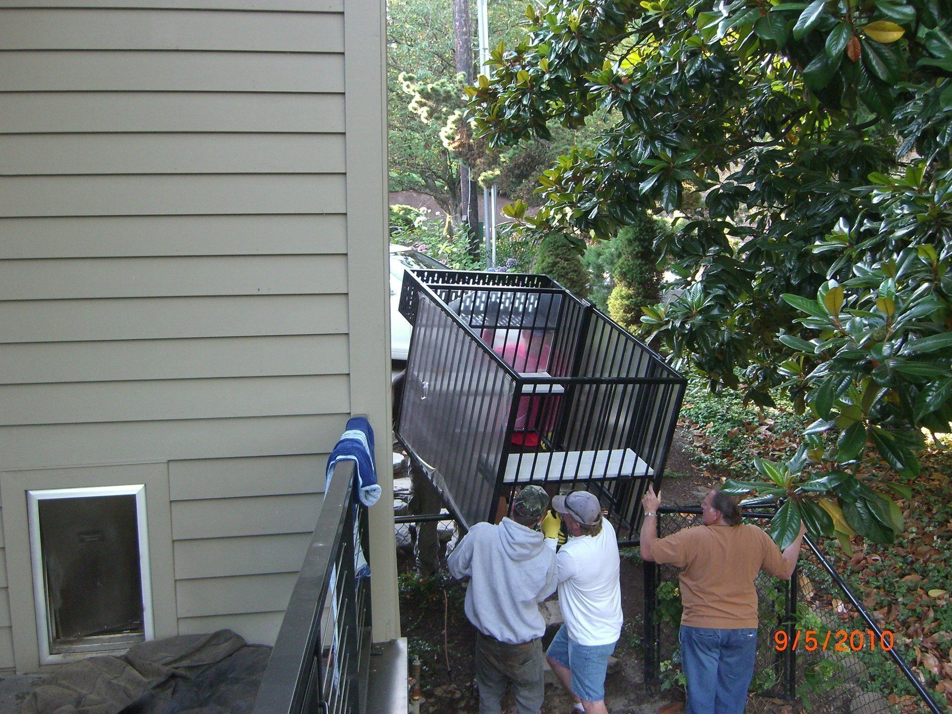 Mid-mount install Tram car from certified and ensured elevator mechanics by Hillside Trams LLC owner and crew