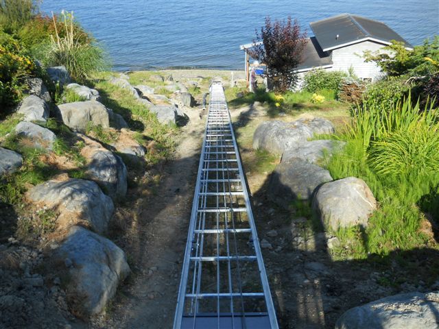 Lakeshore elevator installation track with end bumper safety in mind