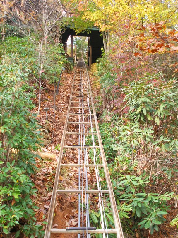 Southern Carolina hill tram lift track install by Hillside Trams LLC