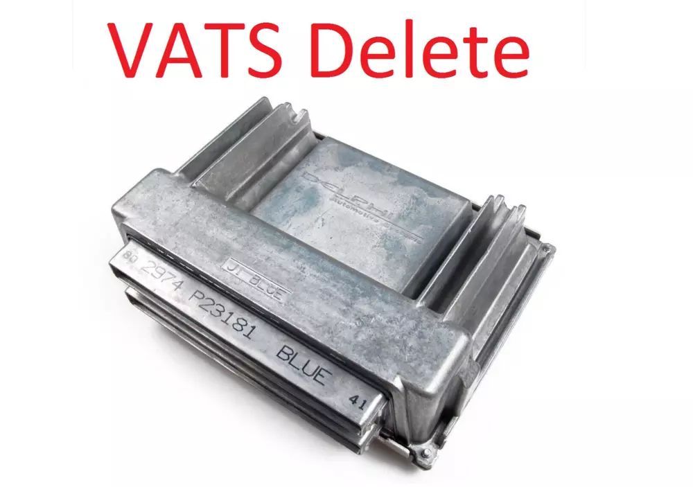 A vats delete device is shown on a white background