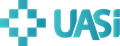The logo for uasi is blue and white with a checkered pattern.