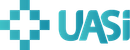 The logo for uasi is blue and white with a checkered pattern.