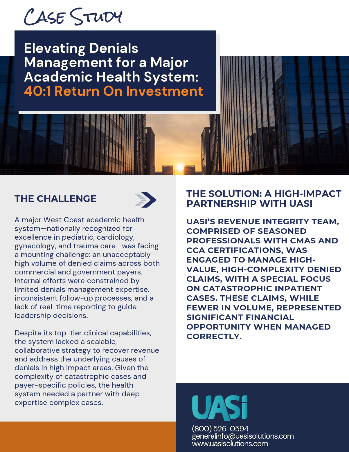 Elevating Denials Management for a Major Academic Health System: 40:1 Return On Investment