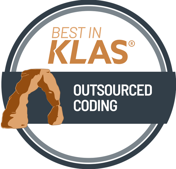 A sticker that says best in klas outsourced coding