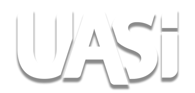 The word uasi is written in white on a white background.