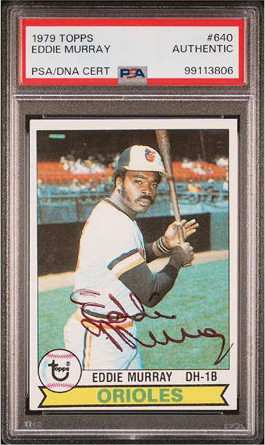 1979 Topps baseball card of Eddie Murray, signed, with PSA authentication.