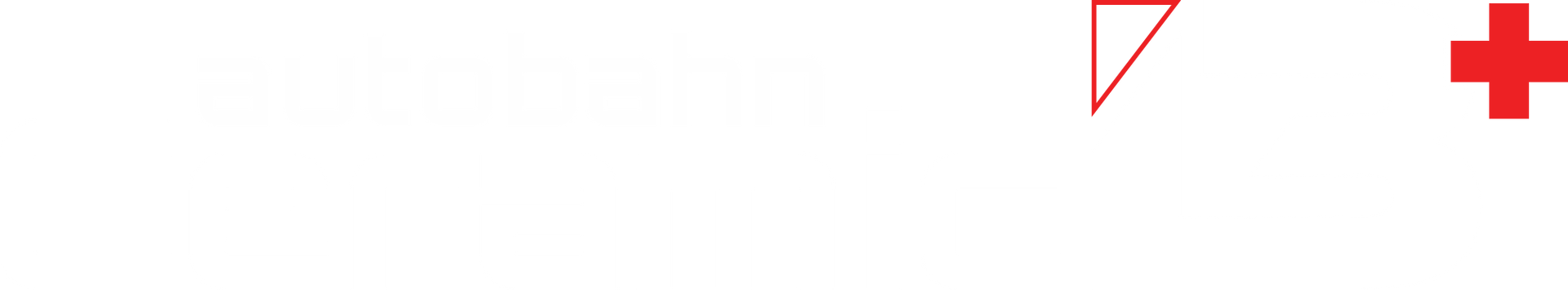 Red triangle and plus symbol on a white background.