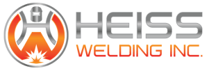 A logo for heiss welding inc. is shown on a white background