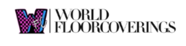 The world floorcoverings logo is on a white background.
