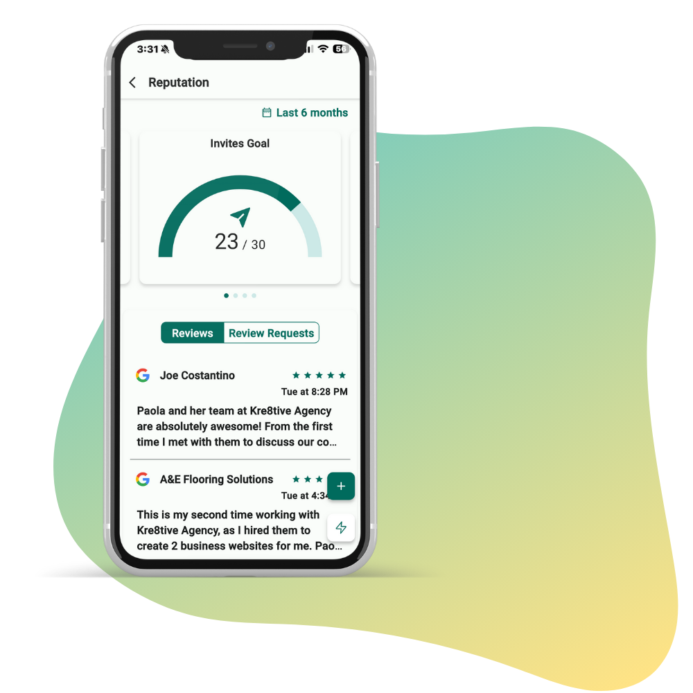 A cell phone with a green circle on the screen.