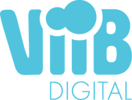 ViIB Digital logo in blue and light blue text on a white background
