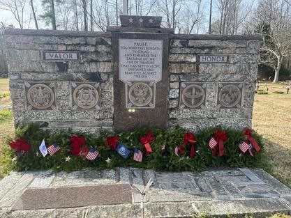 Stone monument with the words 