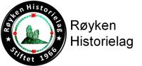 Logoen til Røyken Historielag, med et sirkulært emblem med tekst og et grønt fjellmotiv.