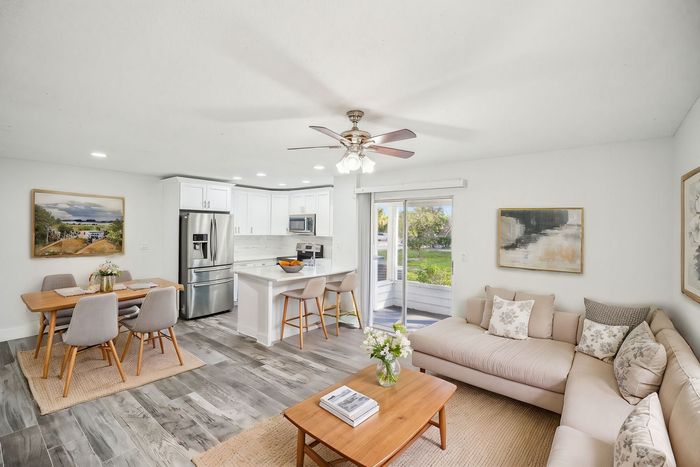 Plant and coffee on side table