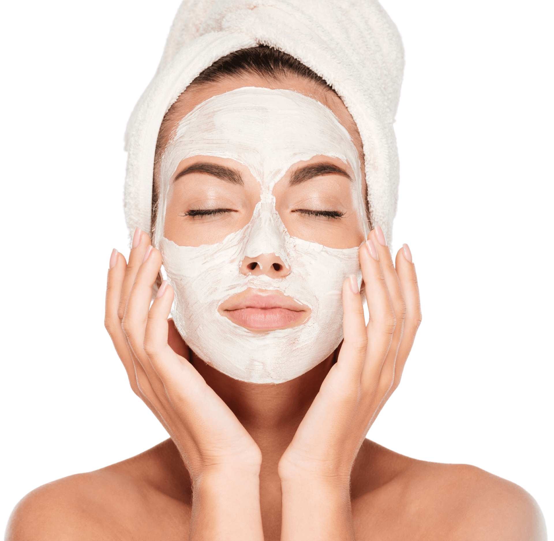 A woman with a towel wrapped around her head getting a facial at Results Skincare Studio in Fort Myers