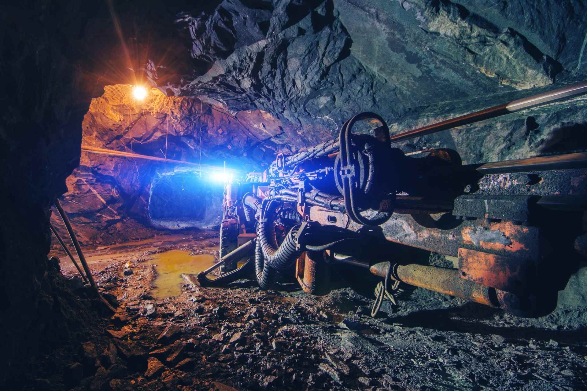 drill in a cave underground