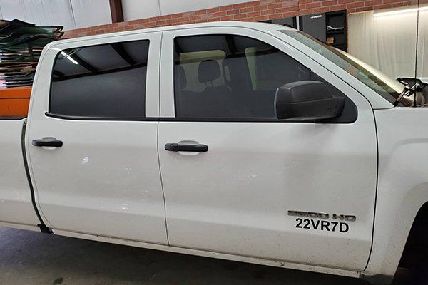White Pickup Truck with Tinted Windows — Converse, TX — Quality Master Auto Glass