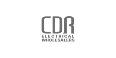 A logo for cdr electrical wholesalers on a white background.