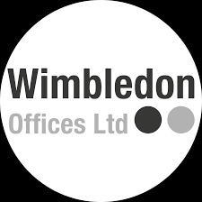 A black and white logo for wimbledon offices ltd.