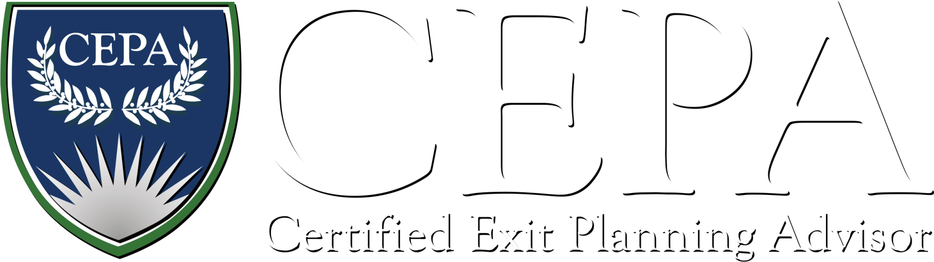 CEPA Certified Exit Planning Advisor logo in white