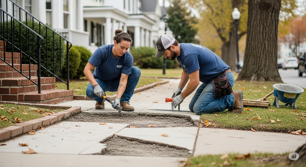 Concrete contractor in Odenton MD pouring residential driveway