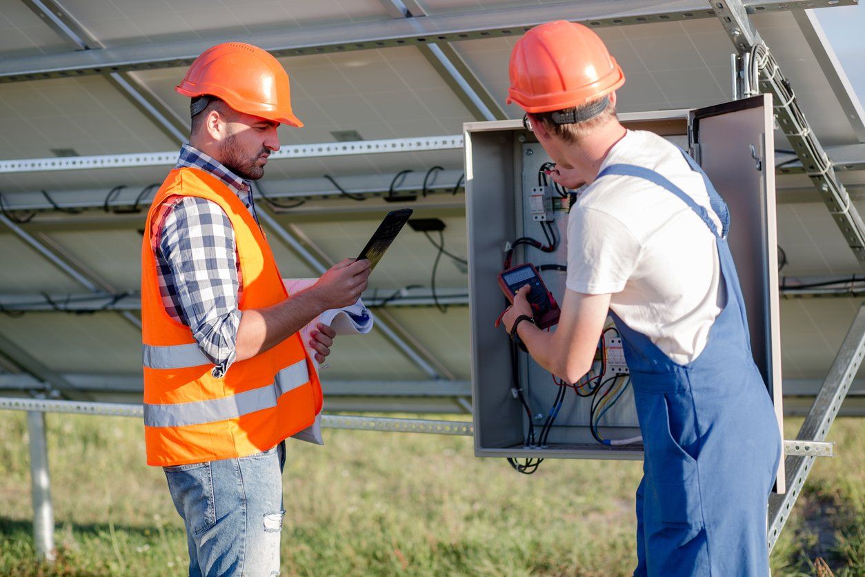 men working with solar panels
