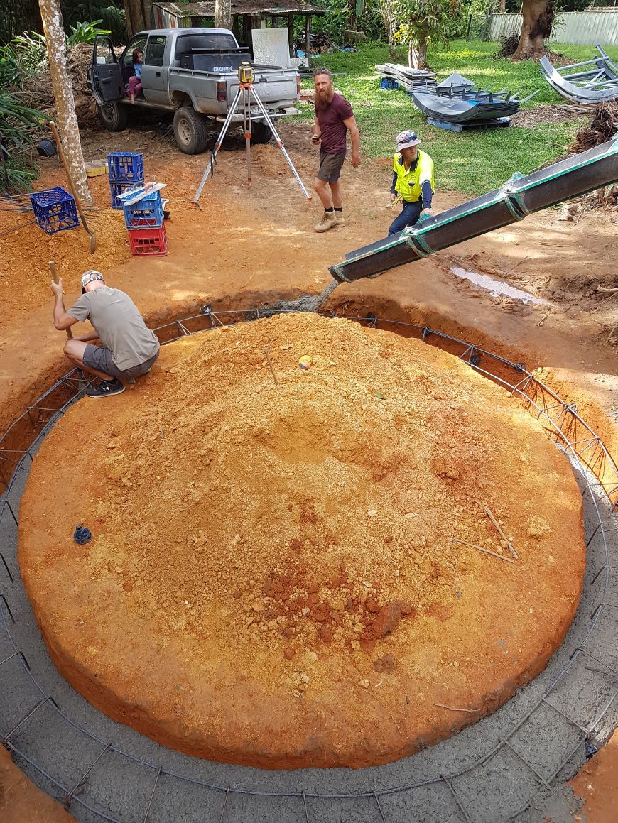 Two Construction Workers Are Pouring Concrete on A Sidewalk — Bunker FNQ in Cairns, QLD 