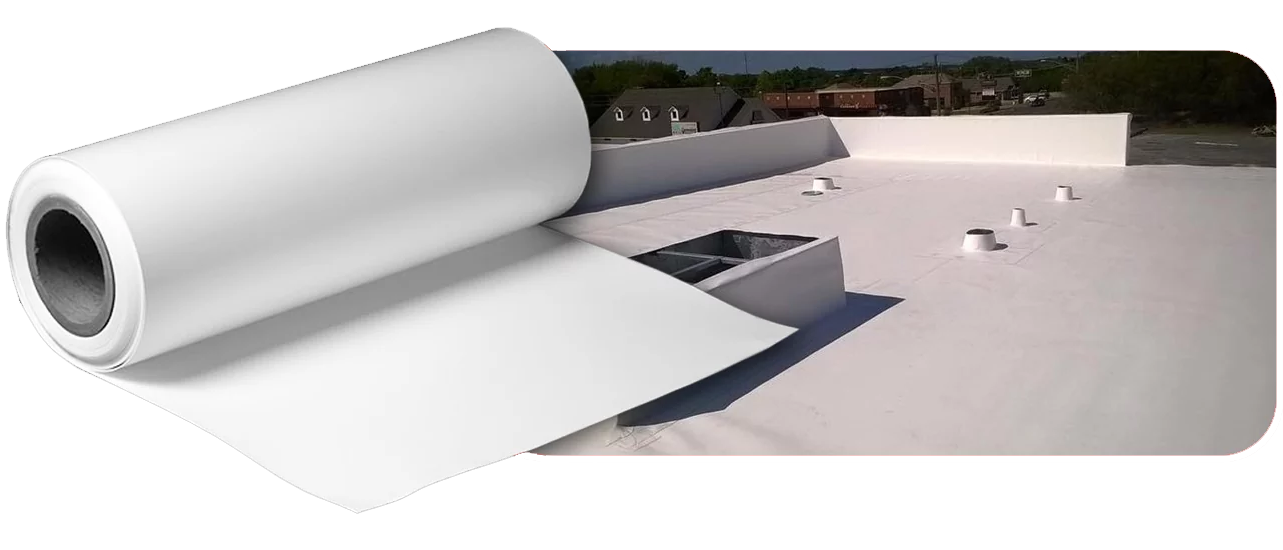 A roll of white paper is sitting on top of a white roof.