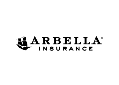 A black and white logo for barbella insurance with a ship on it.