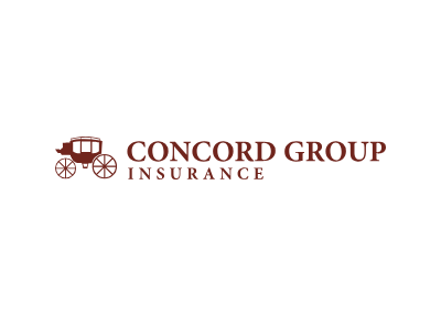 The concord group insurance logo has a horse drawn carriage on it.