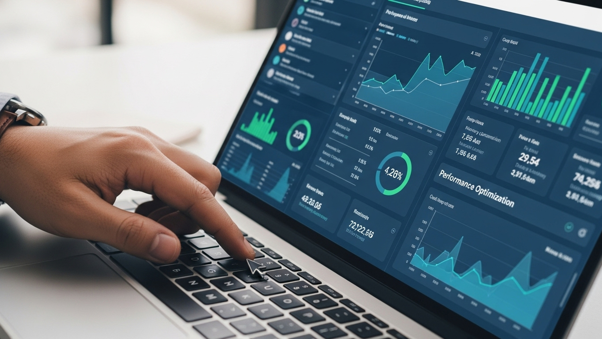 Computer screen with the company's data analytics on.