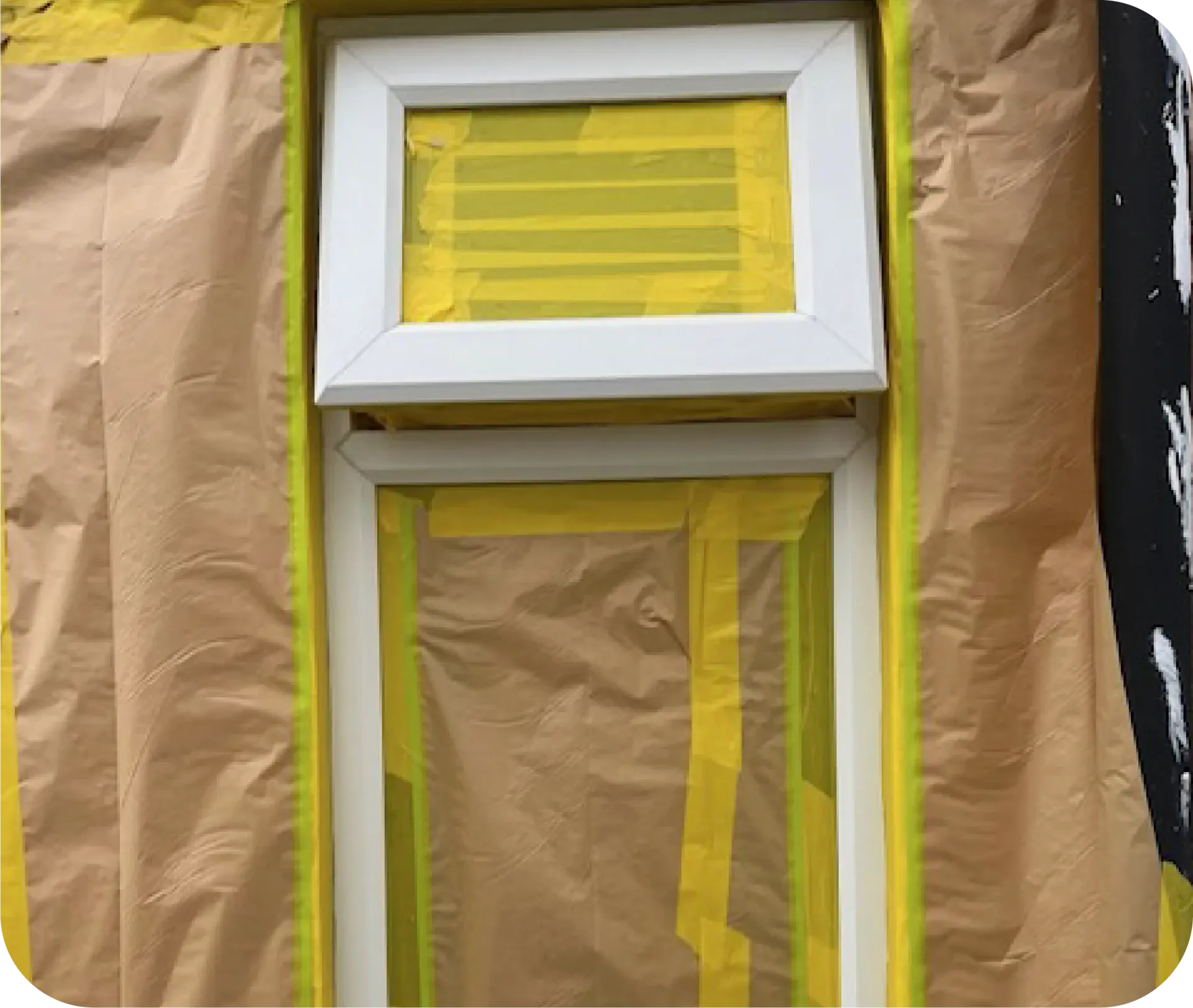An attic with aluminum foil covering the ceiling