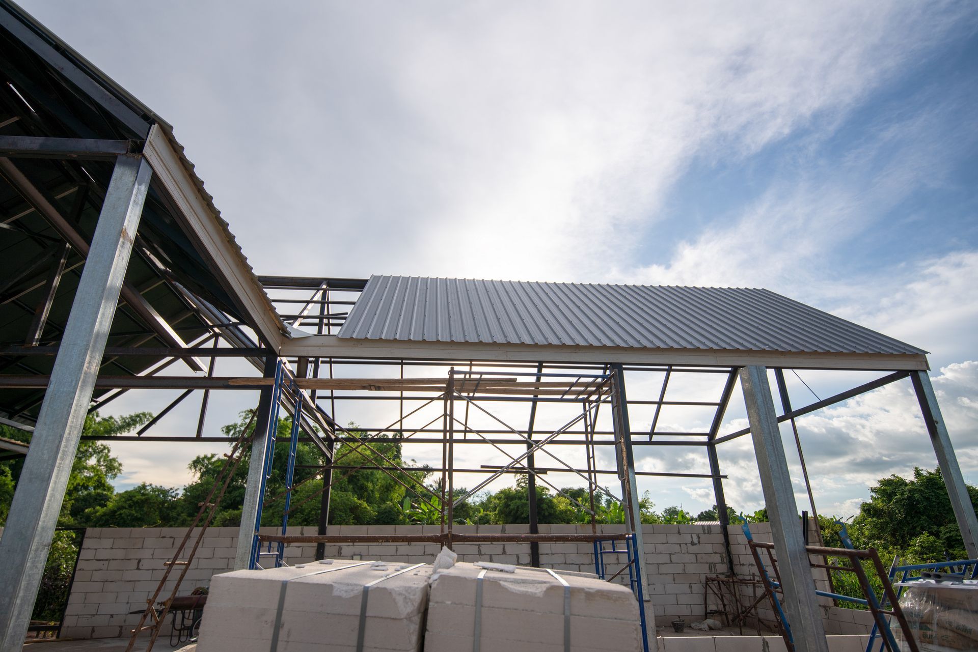 The structure of the house is roofing with metal sheet.