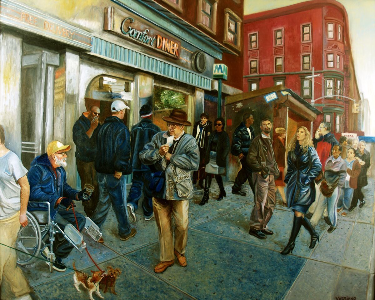 86th Street Rush a Figurative Oil Painting by John Varriano