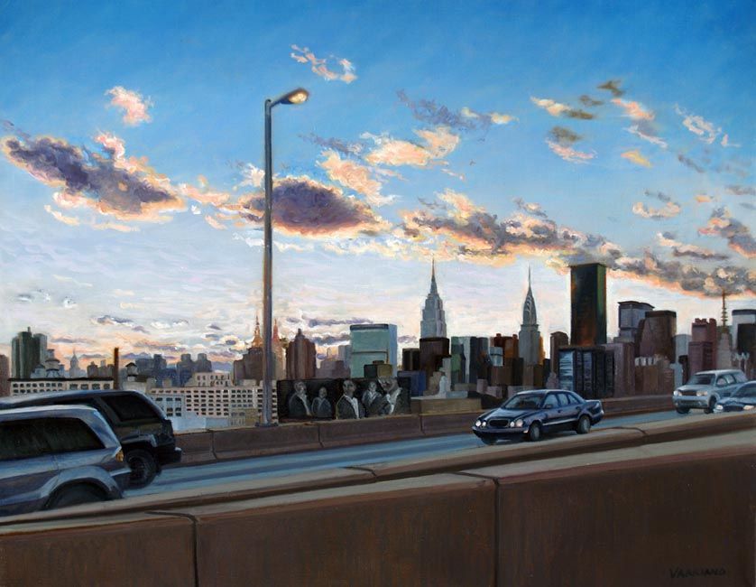 Into The City a Figurative Oil Painting by John Varriano