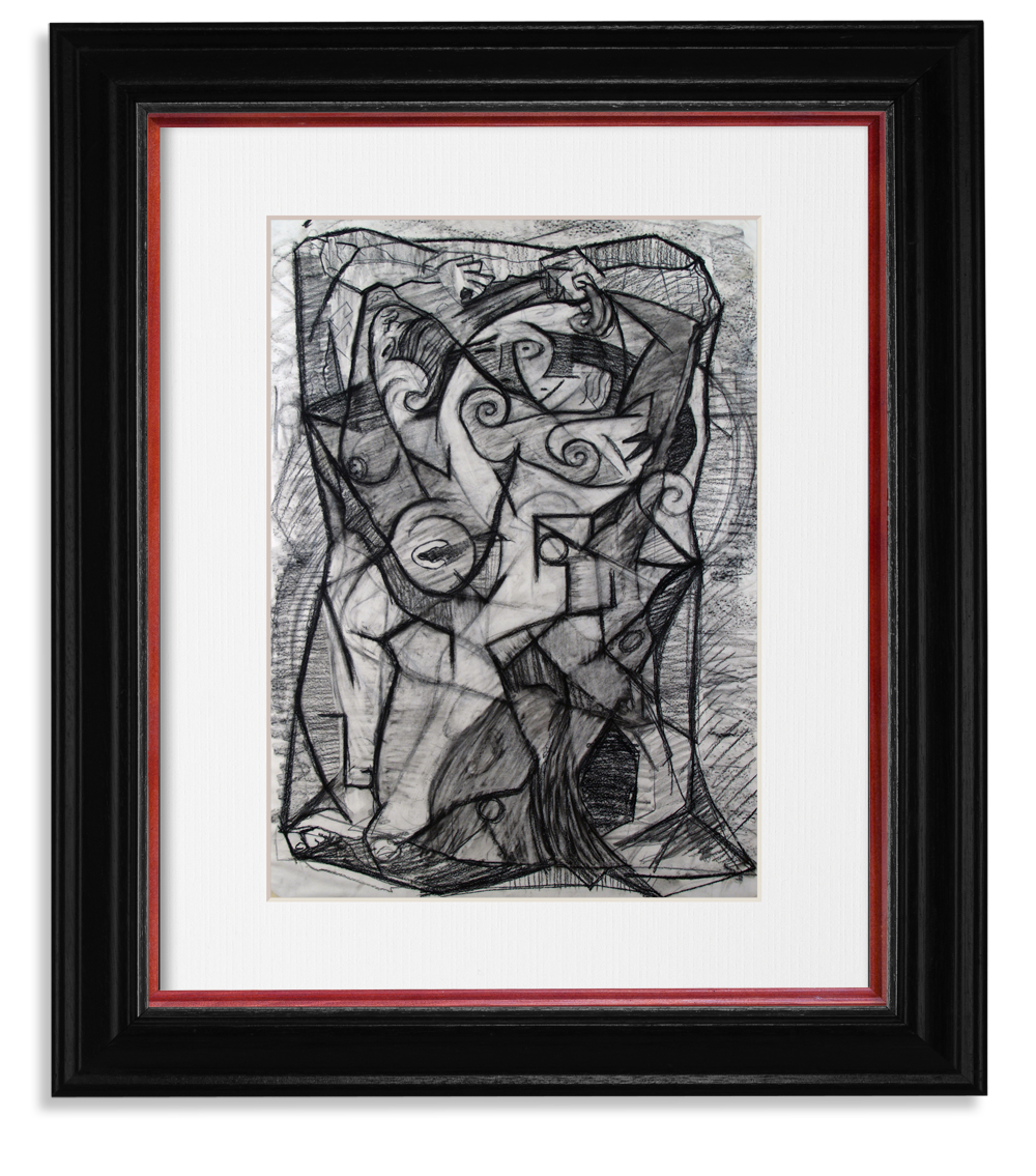 Apollo & Daphne | Abstract Charcoal Drawing  by John Varriano