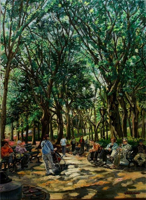 Sunny Park | Landscape Oil Painting by John Varriano