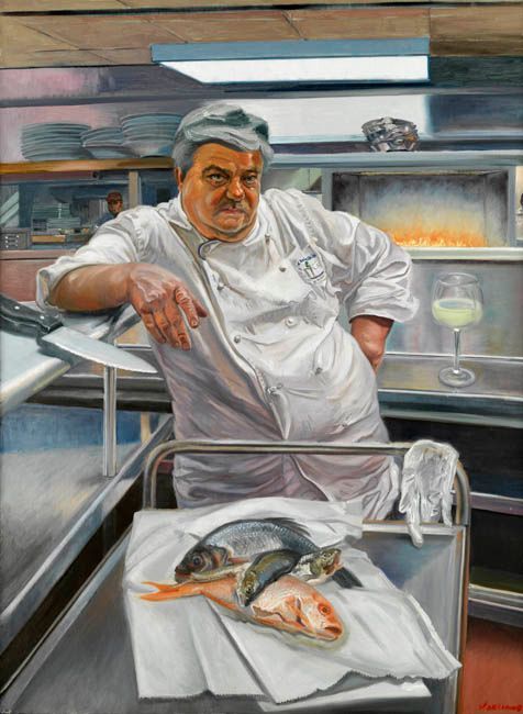 the chef | figurative oil painting by John Varriano