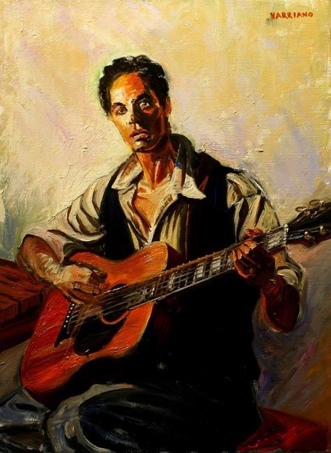 The Folk Singer a Figurative Oil Painting by John Varriano