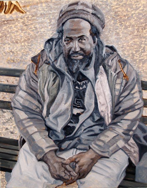 The Homeless Philosopher | Figurative  Oil Painting by John Varriano