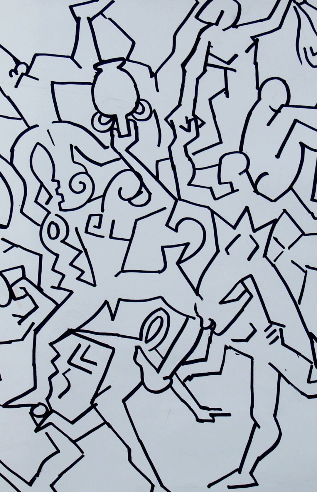 Tribal Dance | Abstract Drawing Ink on Paper by John Varriano