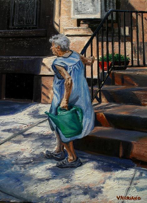 Watering Can a Figurative Oil Painting from artist John Varriano