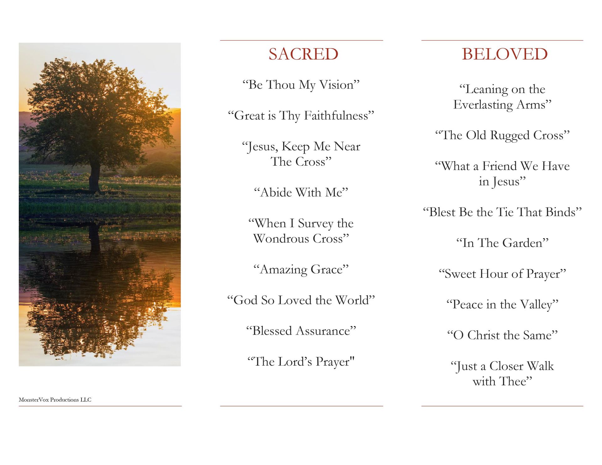A picture of a tree with the words sacred and beloved on it