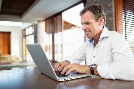A man on his laptop