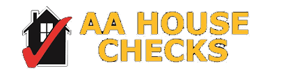 A logo for aa house checks with a house and a check mark