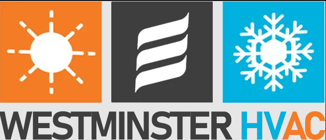 A logo for westminster hvac with a sun and snowflakes