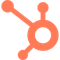 Orange HubSpot logo: connected circle with lines and dots.