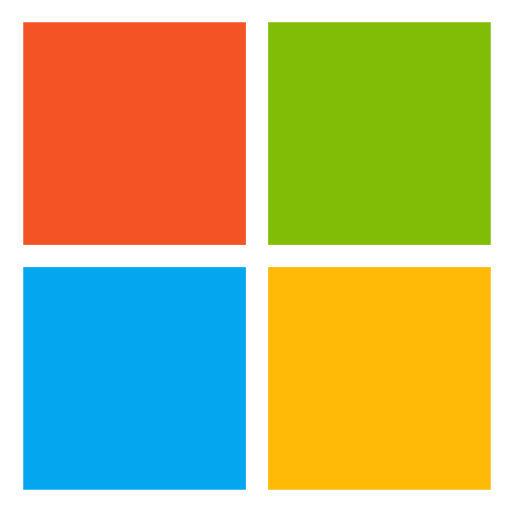 Microsoft logo: four colored squares, red, green, blue, and yellow.