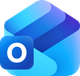Outlook email app logo: Blue envelope shape with a dark blue square containing a white
